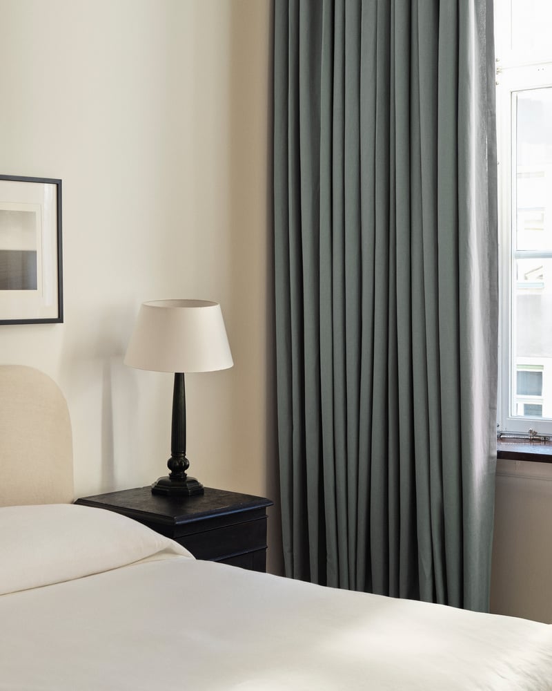 Modern blackout curtains in a living room