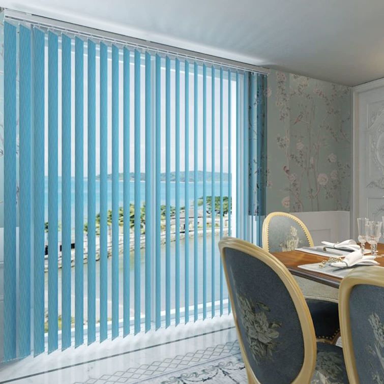 Vertical blinds in a modern living room